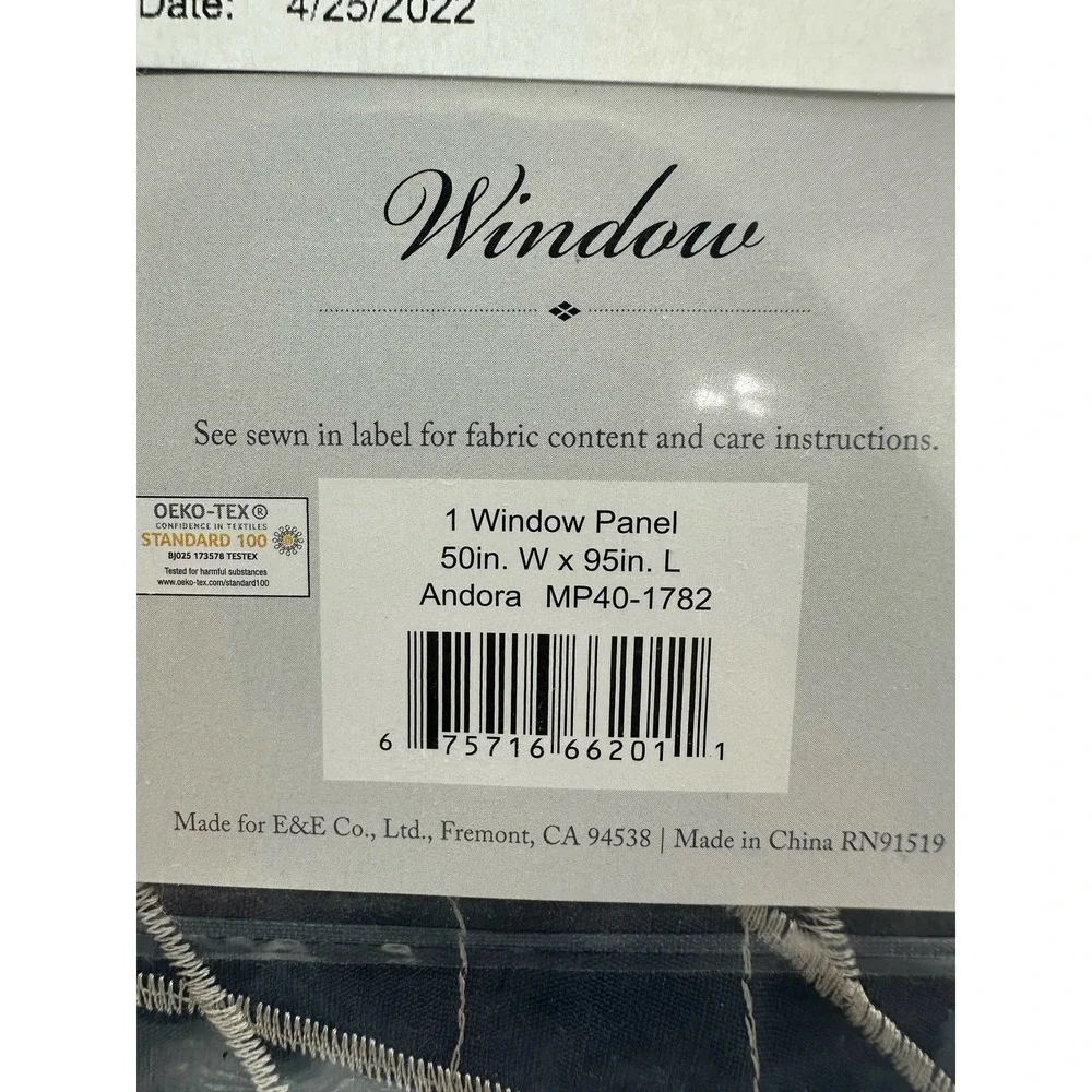 Madison Park Eliza Curtain Panel - 50 x 95 - Navy